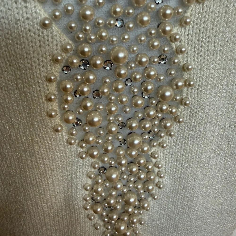 Hottest vintage cream dress I never wore- deep V - Picture 12 of 12
